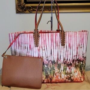 🔥Rare CHRISTIAN LOUBOUTIN Cabata East West Large Printed Leather tote with COA🔥